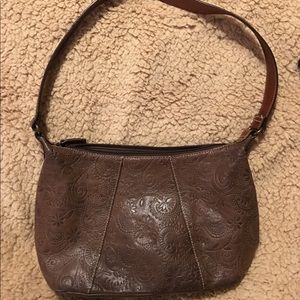 Fossil Brown Soft Embellished Leather Shoulder Bag